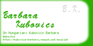 barbara kubovics business card